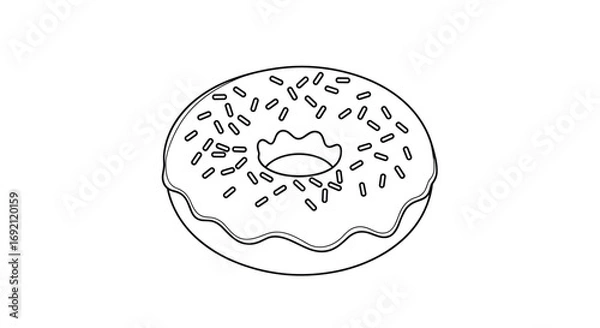 Fototapeta A delicious glazed donut topped with colorful sprinkles perfect for a sweet treat