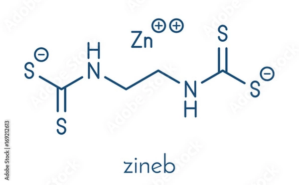 Fototapeta Zineb zinc organosulfur fungicide molecule. Skeletal formula.