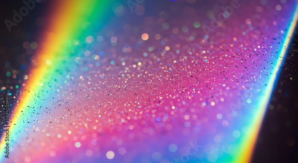 Obraz Rainbow spectrum with glitter and bokeh lights