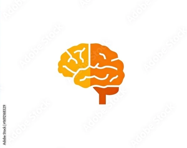 Obraz Orange and yellow stylized brain graphic