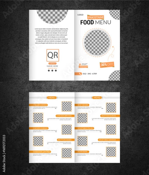 Obraz Creative clean food menu design template 