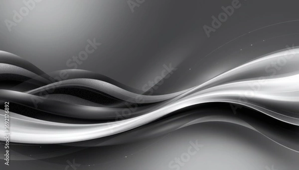 Fototapeta The image features a smooth, flowing abstract design with multiple wave like ribbons that intertwine across the composition