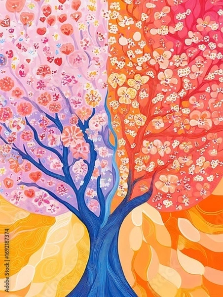 Fototapeta 双生花の樹