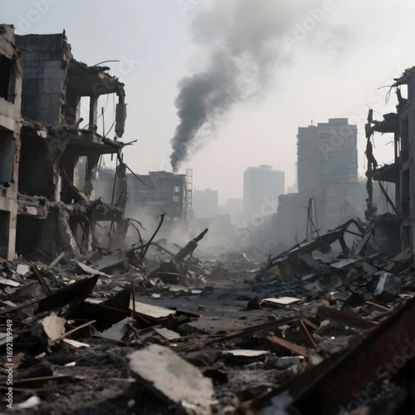 Fototapeta 전쟁폐허도시풍경