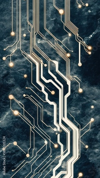 Obraz Abstract circuit board design on dark background