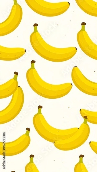Fototapeta Pattern of yellow bananas on white background