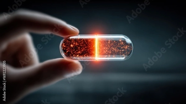 Obraz Hand holding pill