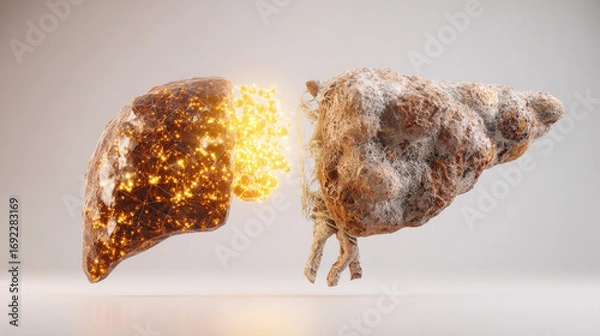 Fototapeta cross-section liver showing circulatory system connections high detail anatomy reference illustration concept scene visual for commercial design use high detail quality stock image illustration concep