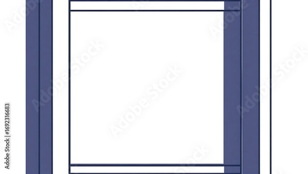 Fototapeta Cubist frame icon, asymmetrical lines and edges, central space blank