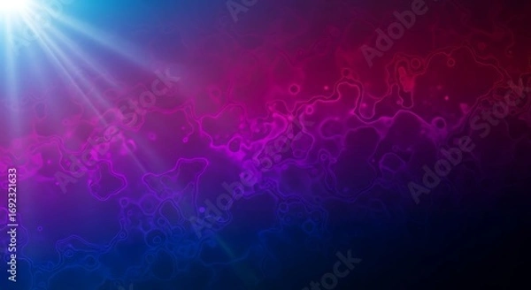 Fototapeta Abstract Cosmic Nebula with Light Rays and Colorful Clouds.