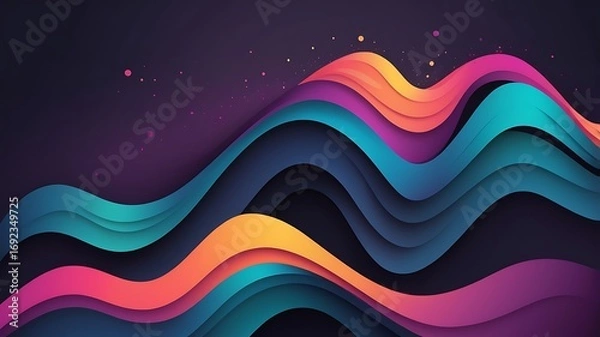 Fototapeta Dark Rainbow Gradient Wave Design Free Vector Wallpaper