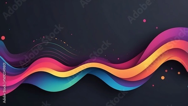Fototapeta Dark Rainbow Gradient Wave Design Free Vector Wallpaper