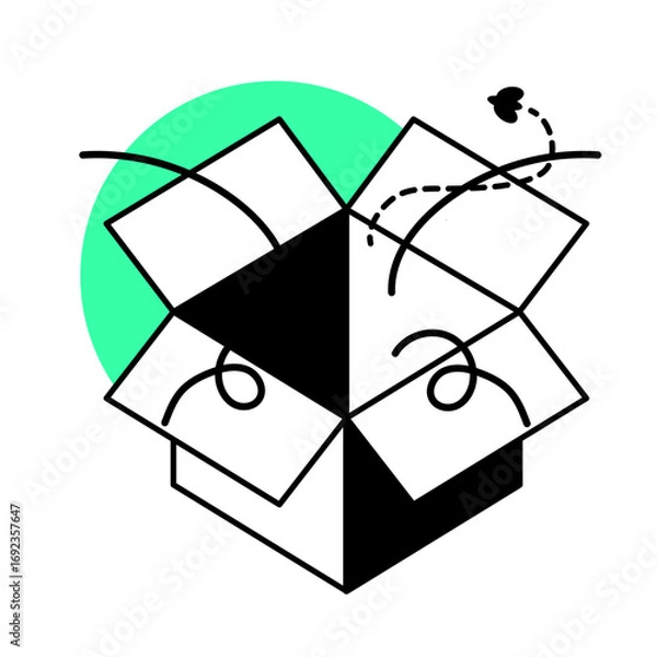 Fototapeta empty box illustration for empty state description