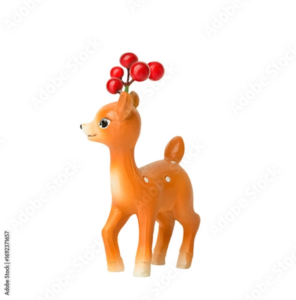 Obraz Christmas deer figurine side view