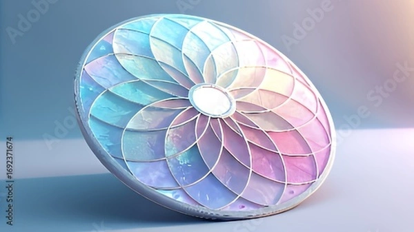 Fototapeta Abstract geometric shape with pastel rainbow colors and soft lighting