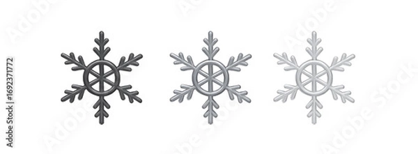 Obraz Collection of Christmas decorations snowflakes isolated on white background