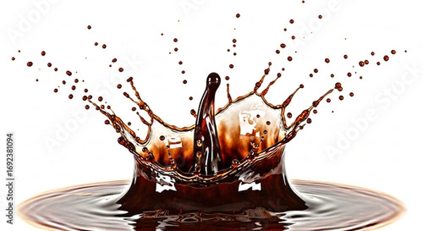 Fototapeta Smooth wood stain liquid splash with white background for clean and realistic design overlays