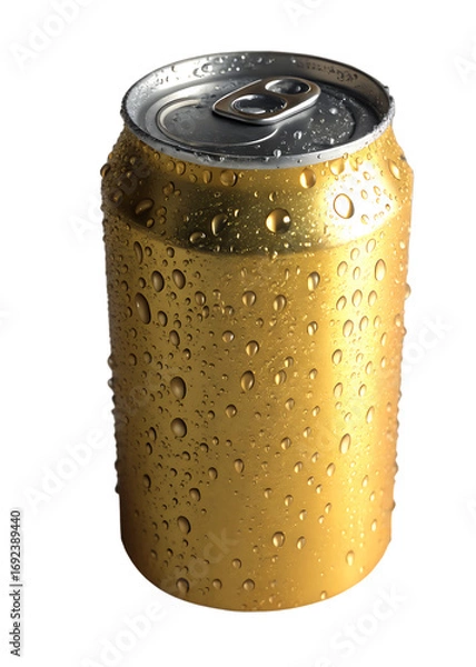 Obraz realistic soda can mockup with water droplets, studio style
