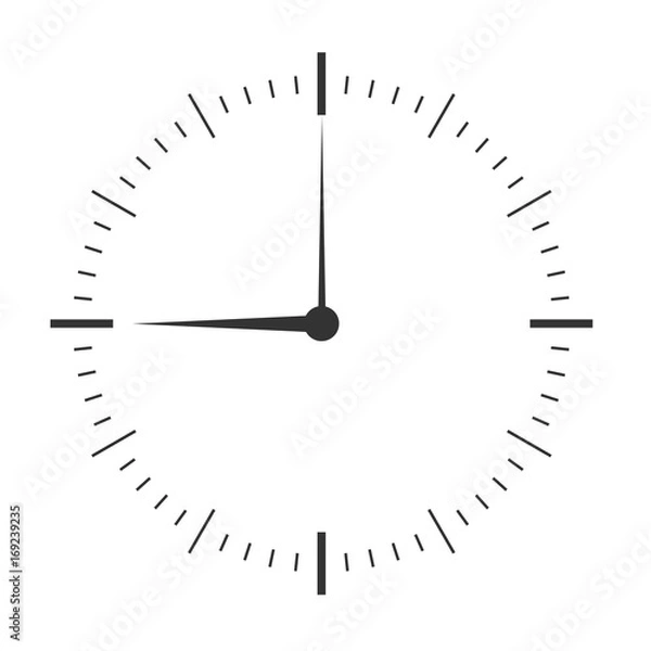 Fototapeta Wall clock. Vector illustration