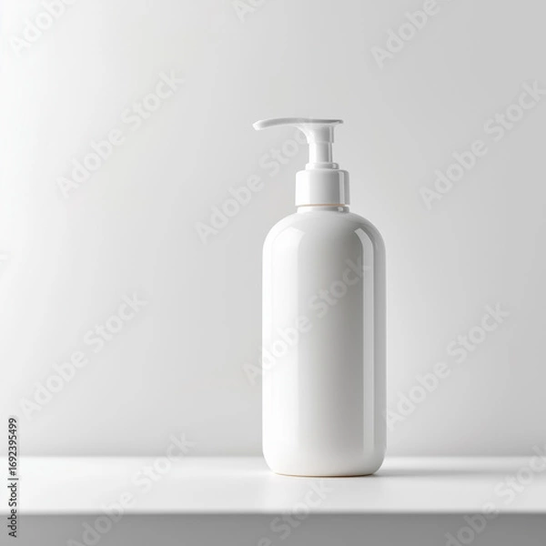 Obraz white plastic bottle pump lotion cream 