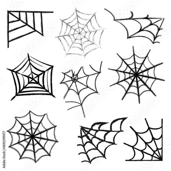 Obraz Set of different spider web models