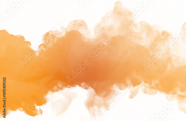 Fototapeta Orange smoke fire frame isolated on transparent or white background, colorful fog and smoke texture overlay, perfect for design, graphics, decoration, and artistic projects.