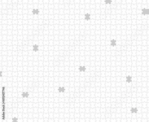 Obraz White and gray jigsaw puzzle pattern and background