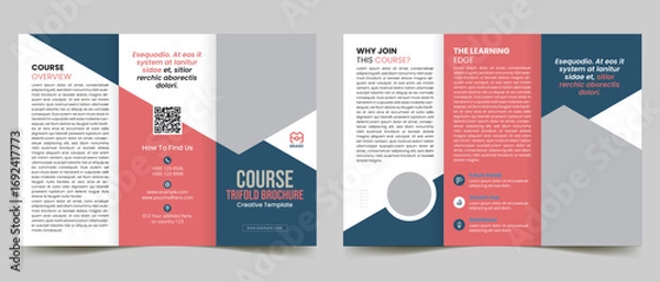 Fototapeta course trifold brochure template layout.