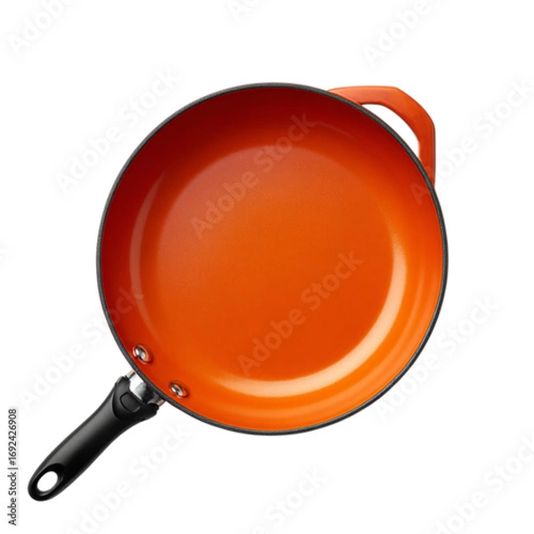 Fototapeta Orange Pan top view on transparent background