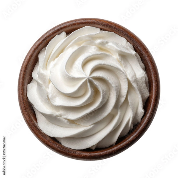 Fototapeta Whipped Cream with Chocolate or frozen yogurt on transparent background