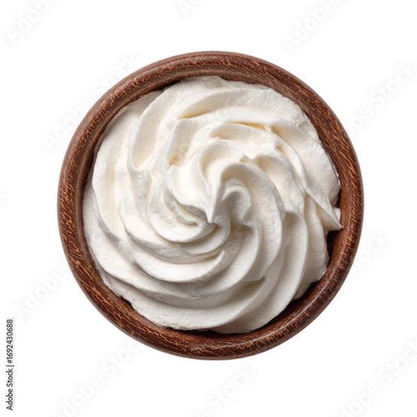 Fototapeta Whipped Cream with Chocolate or frozen yogurt on transparent background