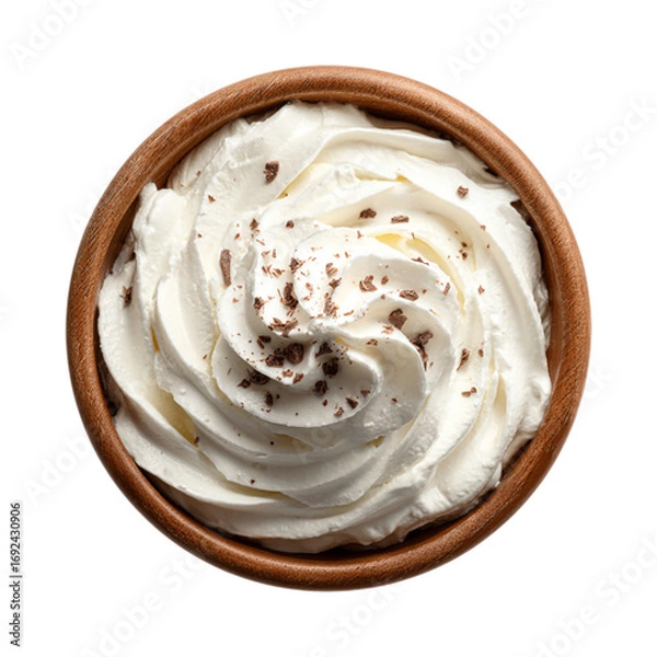 Fototapeta Whipped Cream with Chocolate or frozen yogurt on transparent background
