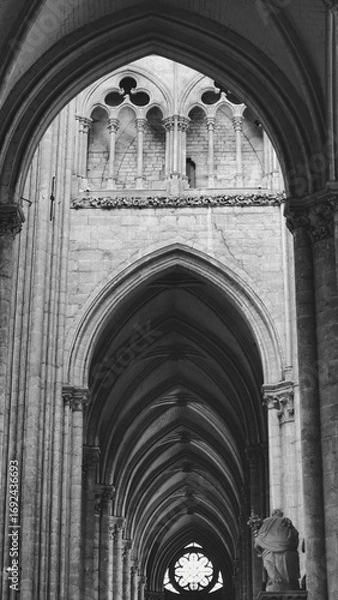 Obraz Architectural fragments of arch in Amiens cathedral in France