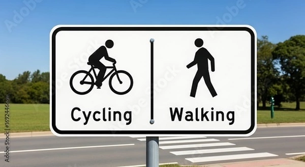 Obraz Cycling and Walking Path Sign.
