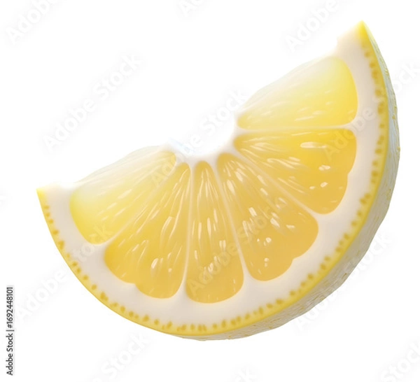 Fototapeta Vibrant yellow lemon slice offers refreshing and zesty burst of citrus flavor
