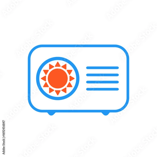 Obraz heat pump icon or air conditioner vector symbol. climate device