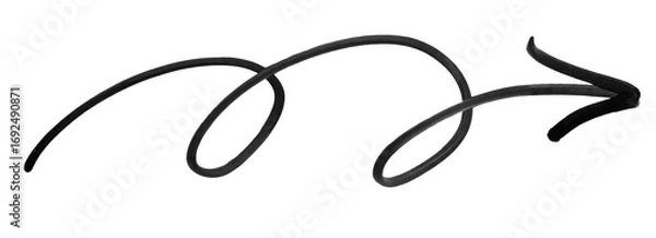 Fototapeta grunge doddle black arrows isolate on ransparent background,scribble arrows marker,Design template or mockup,hand drawn vector illustration of a brush	