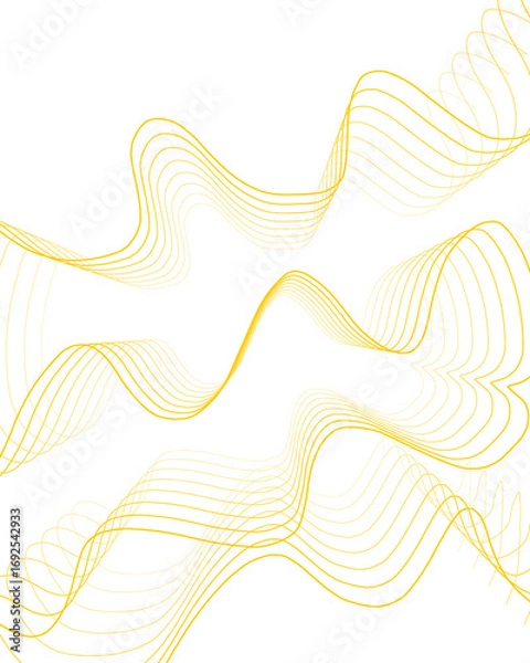 Obraz Modern tech wave background in yellow 