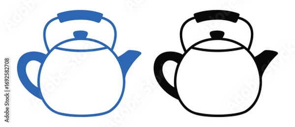 Fototapeta teapot glyph outline icon with white background vector stock illustration