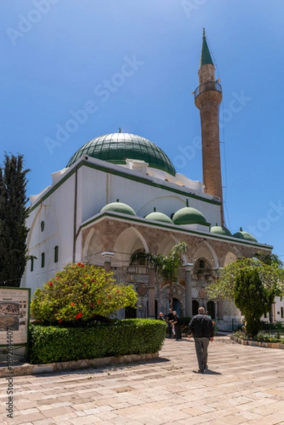 Fototapeta The Al Jazzar Mosque in Acre, Akko's old city on a sunny day.
