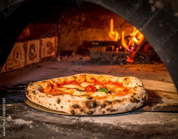 Obraz Pizza in a wood-fired oven