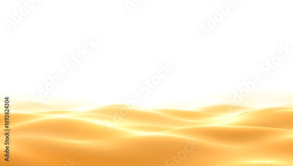 Fototapeta Golden desert dunes under a radiant sun, a captivating landscape of flowing sand, illuminated by the warm glow of daylight