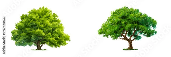 Fototapeta Set of a tree icon isolated on transparent background.