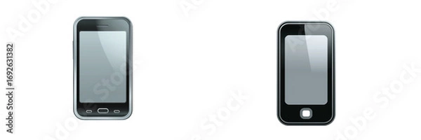 Fototapeta  Set of a mobile icon isolated on transparent background.