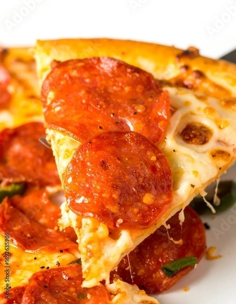 Obraz Pizza slice with pepperoni