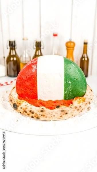 Obraz Pizza with Italian flag design