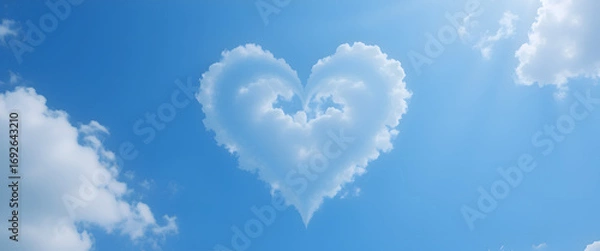 Obraz Cloud wraps itself in a heart shape with blue sky