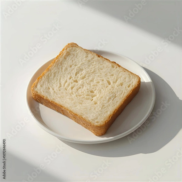 Obraz Minimal White Bread Slice Macro