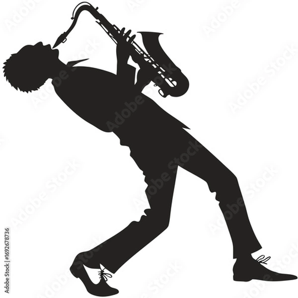 Fototapeta saxophone player silhouette