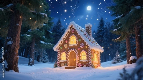 Obraz 눈내린밤의마법과자집